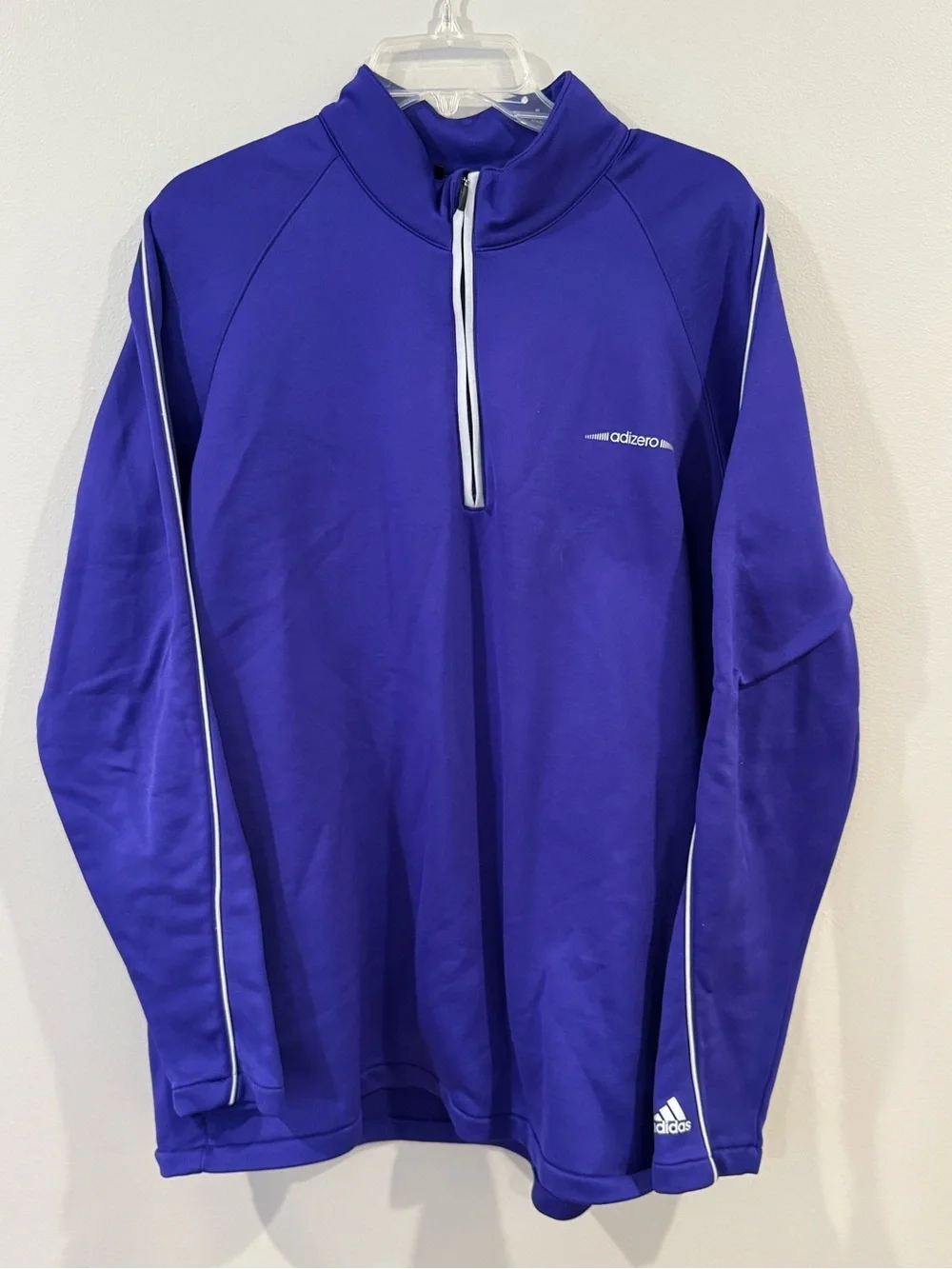 Adidas Adizero Pullover Mens XL Purple  1/4 Zip Golf Top Long Sleeve Sweatshirt